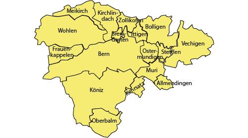 Verteilungsgebiet Anzeiger Region Bern